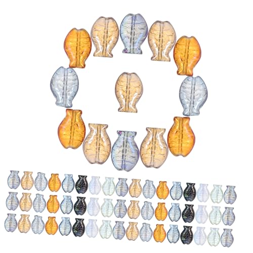 UTHCLO 150 Stück Glasperlen Fischform Bunte DIY Perlen für Armbänder Ohrringe Anhänger Schmuckherstellung Zubehör mit Mittlerem für Kreative Bastelideen von UTHCLO