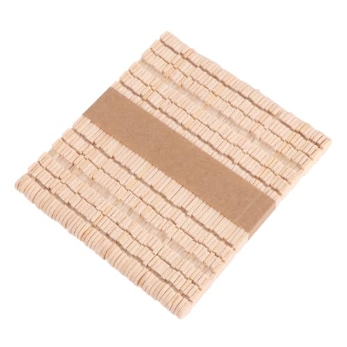 UTHCLO 150 Stück Holzbastelstäbchen mit Gezackten Kanten Glatte Eisstiele aus Sicherem Holz für DIY Bastelprojekte Kinderhandwerk Spielküchen Zubehör und Kreative Dekorationen von UTHCLO