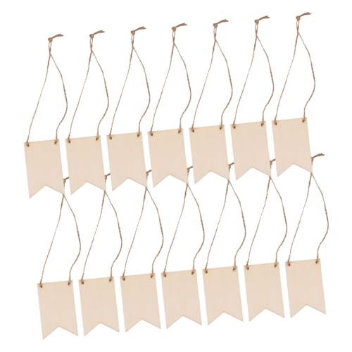 UTHCLO 150 Stück Teiliges Rechteckiger Holzanhänger mit Juteband Unlackierte Holzschilder zum Basteln und Bemalen Robuste Holzplatten für DIY Gravur Vielseitige Dekoration für Zuhause von UTHCLO