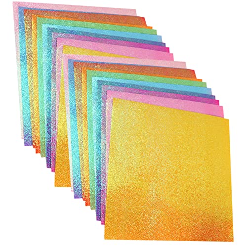 UTHCLO 150Stücke Schillerndes Origami Doppelseitiges DIY Faltpapier für Handwerk Bastelprojekte und Dekoration für Anfänger von UTHCLO
