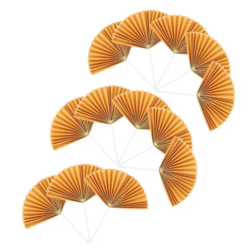 UTHCLO 16 Stück Teiliges Cupcake Picks Papierfächer Tortendeko Vintage Stil Kreative Faltbare Papierfächer Party Favor Cake Topper für Geburtstagsfeiern und Hochzeitstorten Eleganter von UTHCLO