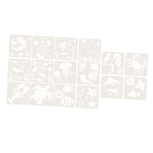 UTHCLO 16 Stück Teiliges Meerestiere Schablonen aus Pet Wiederverwendbare Malvorlagen für Spray Painting und DIY Bastelprojekte Große Muster für Scrapbooking und Kreative Dekoration UTHCLO 16 Stück Teiliges Meerestiere Schablonen aus Pet Wiederverwendbare Malvorlagen für Spray Painting und DIY Bastelprojekte Große Muster für Scrapbooking und Kreative Dekoration von UTHCLO