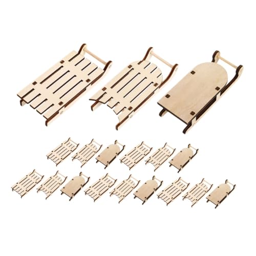 UTHCLO 18 Stück Teiliges Mini Holzschlitten Weihnachtsanhänger zum Bemalen DIY Weihnachtsbaum Deko Handgefertigte Miniatur Schlitten Ornamente für Festliche Winterdeko und Kreativspaß von UTHCLO