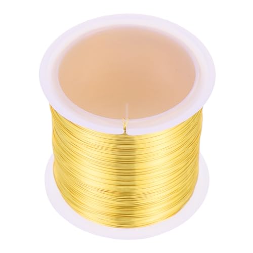 UTHCLO 1Rolle DIY Schmuckdraht Kupfer Flexibler Langlebiger Basteldraht für Handgefertigten Schmuck für Armbänder Halsketten und Bastelprojekte Goldene Farbe von UTHCLO