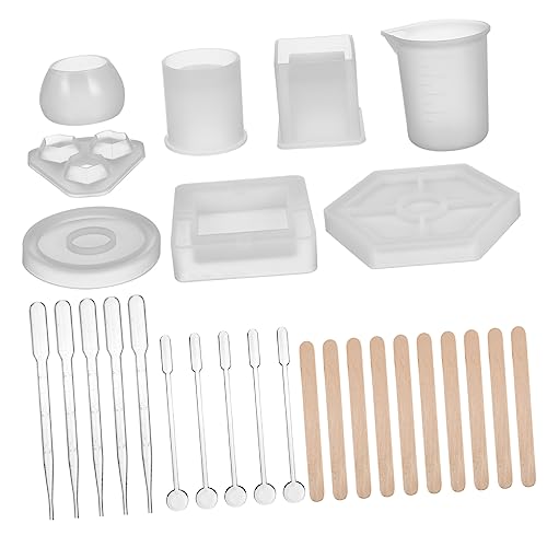 UTHCLO 1Satz Silikonformen für Epoxidharz Gießen Teiliges Silikonformen für DIY Untersetzer Aschenbecher und Schmuck Elastische Harzformen für Bastelprojekte von UTHCLO