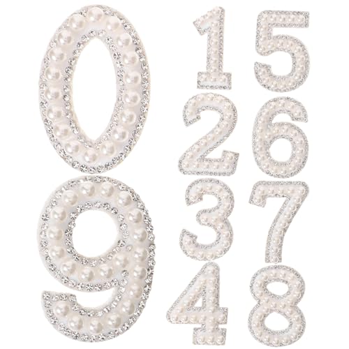 UTHCLO 1Satz Strass Nummern Patches für DIY Dekoration Verschleißfeste Flicken für Kleidung Aufnäher für Kissen Taschen Hüte und Mehr von UTHCLO