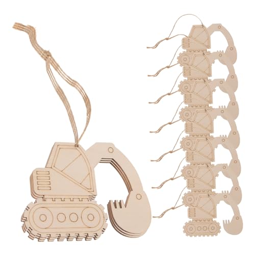 UTHCLO 1Satz Unvollendete Holzscheiben Bagger Holzscheiben Für DIY Handwerk Bastelbedarf Unlackierte Holzplatten Zum Bemalen Und Gestalten Für Feste Und Dekoration von UTHCLO