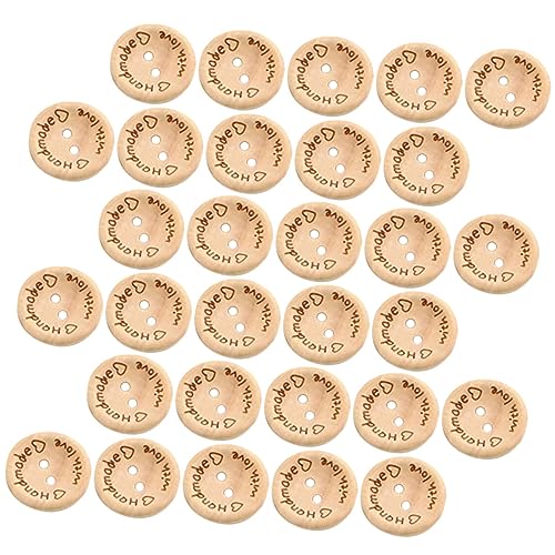 UTHCLO 2 Packungen Holzknöpfe mit Love Gravur Handgefertigte Umweltfreundliche Nähknöpfe für DIY Kleidung Bastelprojekte und Dekorative Accessoires Vielseitig für Mäntel und Scrapbooking von UTHCLO