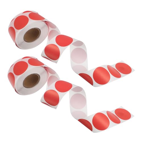 UTHCLO 2 Rollen Runde Rote Aufkleber mit Je Blanko Klebepunkten Wasserfest Vielseitig Beschriftbar für Küche Büro Basteln und Geschenkverpackungen UTHCLO 2 Rollen Runde Rote Aufkleber mit Je Blanko Klebepunkten Wasserfest Vielseitig Beschriftbar für Küche Büro Basteln und Geschenkverpackungen von UTHCLO