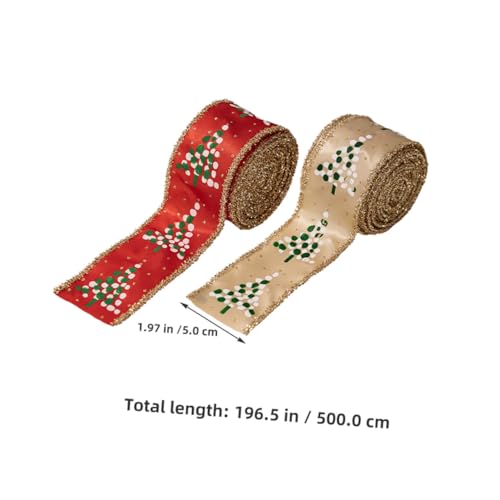UTHCLO 2 Rollen Weihnachtsband mit Drahtkante Festliche Geschenkband für DIY Basteln Kränze Schleifen Fenster Türdeko Robustes Stoffband in Rot und Khaki Vielseitig Formbar für UTHCLO 2 Rollen Weihnachtsband mit Drahtkante Festliche Geschenkband für DIY Basteln Kränze Schleifen Fenster Türdeko Robustes Stoffband in Rot und Khaki Vielseitig Formbar für von UTHCLO