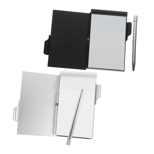 UTHCLO 2 Sätze Aluminiumlegierung Notizbuch Mini Notepad mit Stift Abreißbar Handlich Leicht Schwarz Silber Langlebig für Büro und Alltag UTHCLO 2 Sätze Aluminiumlegierung Notizbuch Mini Notepad mit Stift Abreißbar Handlich Leicht Schwarz Silber Langlebig für Büro und Alltag von UTHCLO