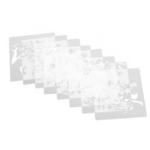 UTHCLO 2 Sätze DIY Art Stencils Blumen Vogel malschablonen für Wanddekoration und Möbel Wiederverwendbare Hollow Design Templates Leicht zu Reinigen für Kreative Bastelprojekte von UTHCLO