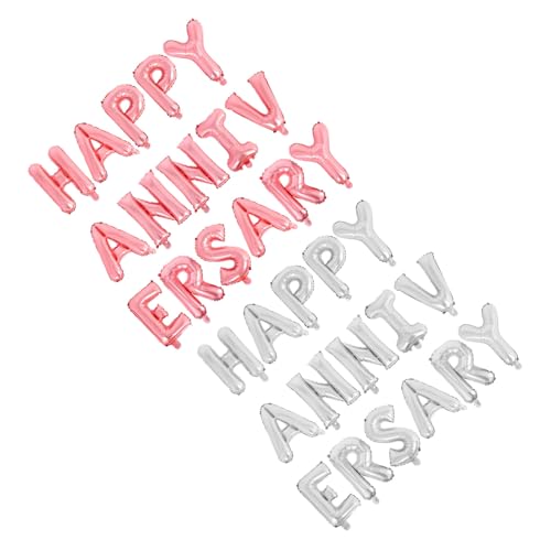 UTHCLO 2 Sätze Happy Anniversary Ballons Aluminium Folienbuchstaben Luftballons Silber und Roségold Wiederverwendbar Robust für Hochzeitsjubiläum Partydekoration UTHCLO 2 Sätze Happy Anniversary Ballons Aluminium Folienbuchstaben Luftballons Silber und Roségold Wiederverwendbar Robust für Hochzeitsjubiläum Partydekoration von UTHCLO
