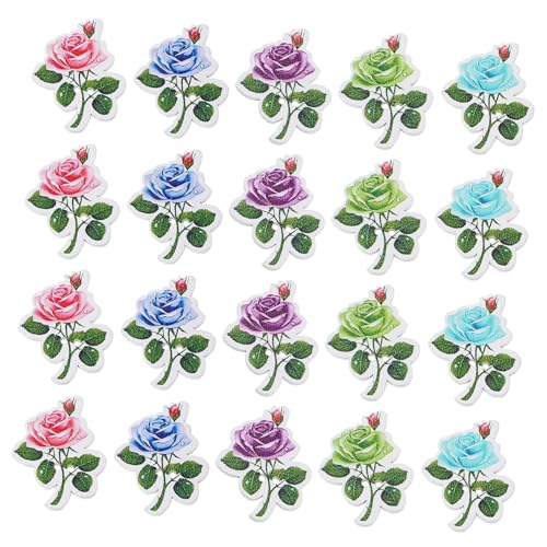 UTHCLO 2 Sätze Holz Rosenknöpfe Blumenknopf Knopflöcher Blumen Hochzeit Süße Knöpfe Masse Diy Knopf Klein Rosa Mäntel Knöpfe Basteln Vintage -nähknöpfe Zarte Tasten Hölzern 100 Stück * 2 von UTHCLO