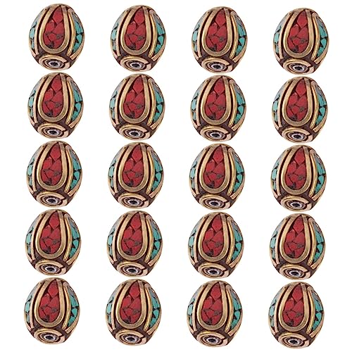 UTHCLO 2 Sätze Nepal Handmade Buddha Spacer Beads Messing Mit Loch Für Diy Schmuckherstellung Für Armbänder Und Mehr Glatt Und Hautfreundlich 20 Stück * 2 von UTHCLO
