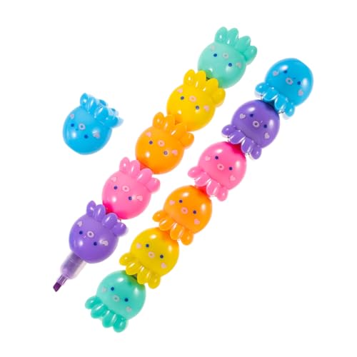 UTHCLO 2 Sätze Stapelbare Mini-Textmarker in Leuchtenden Farben mit Verstellbarem -Design Fluoreszierende Marker für Schüler Kreative Schreib Malprojekte von UTHCLO