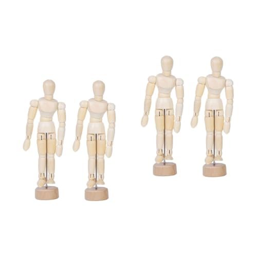 UTHCLO 2 Sätze Teiliges Holz Gelenkpuppe Bewegliche Gelenke Holzfigur Für Zeichnen Flexible Künstlerpuppe Als Schreibtisch Und Wohnaccessoire 2 Stücke * von UTHCLO