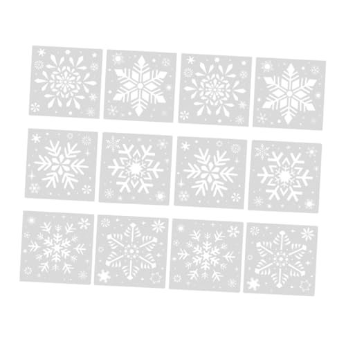 UTHCLO 2 Sets Schneeflocken Malvorlage Dekoration Schneeflocken Winter Schablonen Wiederverwendbare Vorlagen Bastelschablonen Basteln Schneeförmige Ausschnitte Dekorieren von UTHCLO