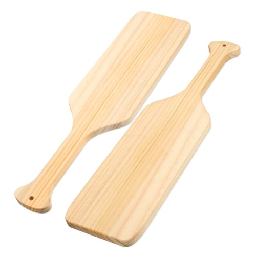 UTHCLO 2 Stk. Unvollendete Holzpaddel aus Massivem Kiefernholz Leicht Mitteldick mit Aufhängeloch für DIY Holzhandwerk Bemalbar und Dekorativ Geschenkidee und Wanddeko von UTHCLO