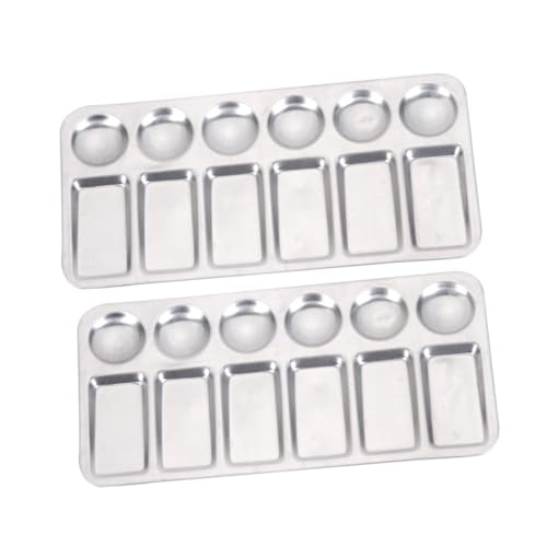 UTHCLO 2 Stück Aluminium Mischpalette für Farben Leichte und Langlebige Farbtabletts für Aquarell Acryl und Gouache für Künstler und Bastler Einfach zu Reinigen UTHCLO 2 Stück Aluminium Mischpalette für Farben Leichte und Langlebige Farbtabletts für Aquarell Acryl und Gouache für Künstler und Bastler Einfach zu Reinigen von UTHCLO