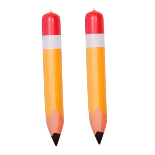 UTHCLO 2 Stück Aufblasbare Bleistiftballons PVC Deko für Schulanfang Orange Kreative Klassenzimmerdekoration Einfach Aufzuhängen Lebendige Farben und Flexibles Design von UTHCLO