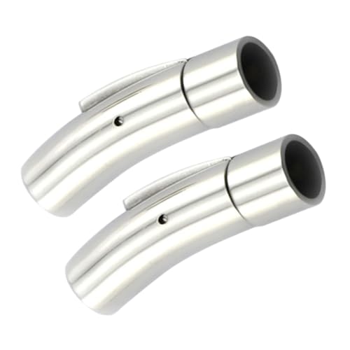 UTHCLO 2 Stück Edelstahl Magnetverschluss Rund Lederband Endkappe Verschluss für Schmuckherstellung DIY Armband Halskette Zubehör Hautfreundlich Nickelfrei Robust von UTHCLO