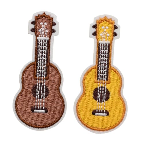 UTHCLO 2 Stück Gitarren Aufnäher zum Aufnähen Langlebige DIY Patches für Kleidung Taschen und Hüte Dekorative Nähapplikationen Praktische Reparatur Stylische Textilverzierung von UTHCLO