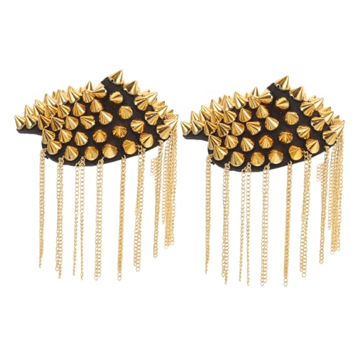 UTHCLO 2 Stück Goldene Metall Quasten Epauletten mit Nieten Dekorative Schulterstücke für Kostüm Diy Anstecker für Bühnenauftritte Festliche Kleidung Modisches Accessoire UTHCLO 2 Stück Goldene Metall Quasten Epauletten mit Nieten Dekorative Schulterstücke für Kostüm Diy Anstecker für Bühnenauftritte Festliche Kleidung Modisches Accessoire von UTHCLO