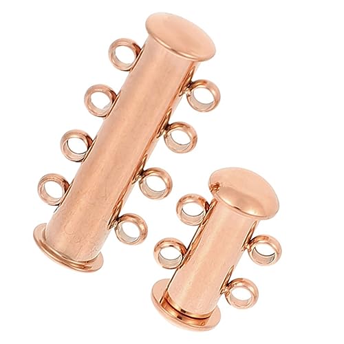 UTHCLO 2 Stück Halskette Verschluss Armbänder Halsketten Kettenverlängerung Kettenverkürzer Gestell Goldene Halskette Silberkette Armband Verbindungsverschluss Rose Gold Rostfreier Stahl von UTHCLO
