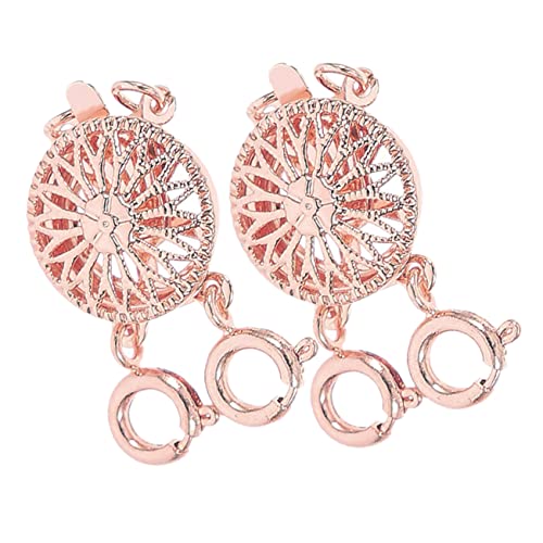 UTHCLO 2 Stück Halskettentrenner Stapel Schmucktablett Zange Silber aufbewahrung für schmuck schmuck-aufbewahrung Halskette mehrschichtiger Verschluss Schmuckzubehör Kupfer Rose Gold von UTHCLO