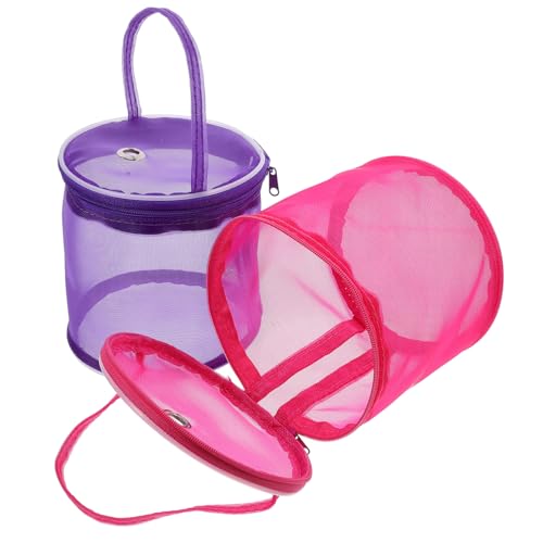 UTHCLO 2 Stück Handgefertigte Aufbewahrungstasche für Wolle Nylon Tasche Lila und Praktische Strick und Häkelzubehör Tasche Robuste Staubdichte Aufbewahrung für Garnkugeln und von UTHCLO