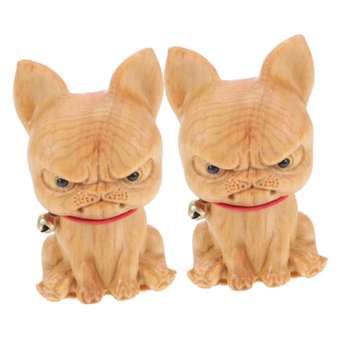 UTHCLO 2 Stück Handgeschnitzte Bulldogge Holzfigur Naturholz Deko Skulptur Kompakte Für Büro Auto Wohnzimmer Realistische Holzornamente Geschenk UTHCLO 2 Stück Handgeschnitzte Bulldogge Holzfigur Naturholz Deko Skulptur Kompakte Für Büro Auto Wohnzimmer Realistische Holzornamente Geschenk von UTHCLO
