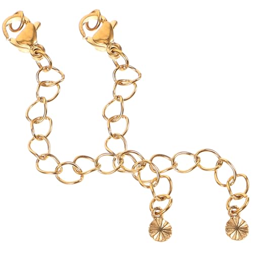 UTHCLO 2 Stück Kettenverlängerung aus Edelstahl Goldfarbene Verlängerungsketten für Halsketten und Armbänder DIY Schmuckzubehör Installieren und Vielseitig Einsetzbar von UTHCLO