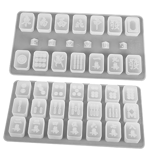 UTHCLO 2 Stück Kreative Silikon Mahjong Gießform für DIY Handwerk Epoxidharz Formen für Personalisierte Mahjong und Würfel Einfach zu Entformen Einzigartige Designs für Zufällige Farbe von UTHCLO