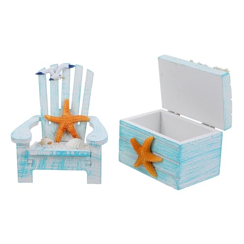 UTHCLO 2 Stück Mediterrane Mini Holzstuhl Deko Holzmodell Beach Chair Ornament mit Feiner Verarbeitung und Leichtem Design für Wohn und Arbeitsräume als und Tischdekoration von UTHCLO