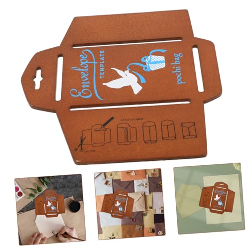 UTHCLO 2 Stück Retro Briefumschlag Schablonen Holz Langlebige Diy Vorlage für Kunstvolle Umschläge Vintage Stil für Handgemachte Karten Einladungen und Besondere Anlässe von UTHCLO