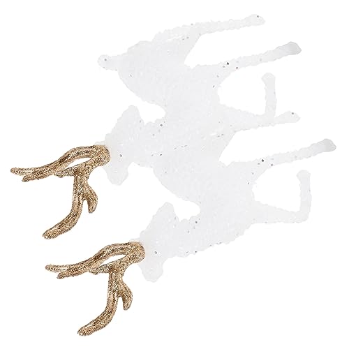 UTHCLO 2 Stück Teiliges Kunststoff Kuchen Topper Rentier Dekoration für Geburtstag Party und Weihnachten Stabile Rentier Figuren für Festliche Torten Deko und Foto Requisiten von UTHCLO