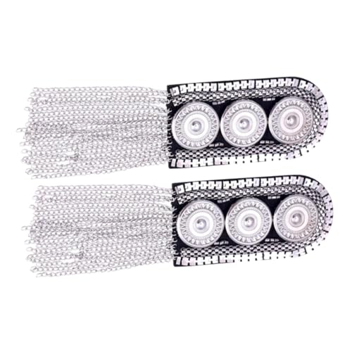 UTHCLO 2 Stück Teiliges Silberne Metall schulterklappen mit Quasten Ketten Epaulett Abzeichen für Herren Militärkostüm und Uniform Modische Vintage schulterbretter Zubehör UTHCLO 2 Stück Teiliges Silberne Metall schulterklappen mit Quasten Ketten Epaulett Abzeichen für Herren Militärkostüm und Uniform Modische Vintage schulterbretter Zubehör von UTHCLO