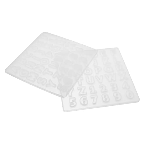 UTHCLO 2 Stück Teiliges Silikon Alphabet Zahlen Formen Flexible Transparente DIY Epoxidharz Gießformen für Schmuck Schlüsselanhänger Basteln nicht Klebend Einfach zu Reinigen Vielseitig von UTHCLO