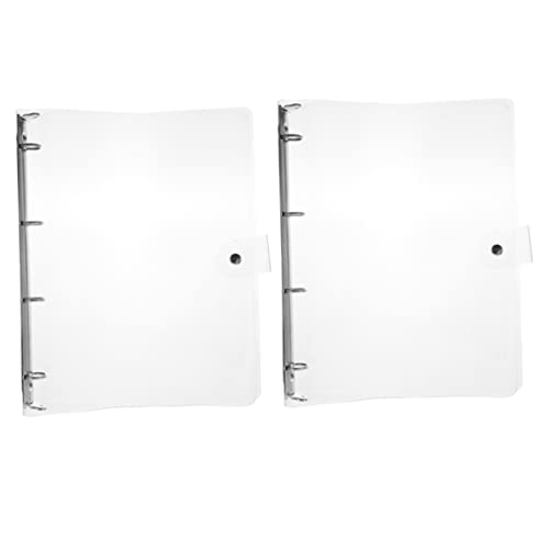UTHCLO 2 Stück Transparente Binder Notebook Hüllen Robuste Kunststoff Ordner mit System Wiederverwendbare Scrapbook Planer Schutzhüllen mit Sicherem Druckknopfverschluss für Büro und von UTHCLO