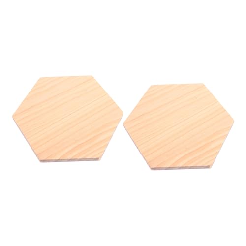 UTHCLO 2 Stück Unlackierte Sechseckige Holzplatten Kantenlänge DIY Basteln Malen Handwerksdekoration für Familien von UTHCLO