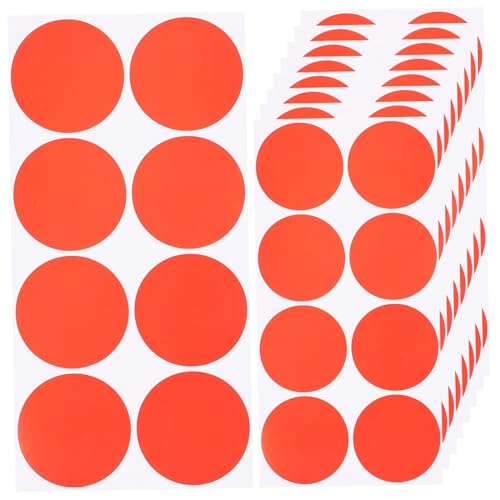 UTHCLO 20 Blatt Rote Runde Aufkleber Selbstklebende Farbige Punkt etiketten Beschreibbare PVC Klebepunkte Wasserfest Vielseitig für Markieren Sortieren Basteln von UTHCLO