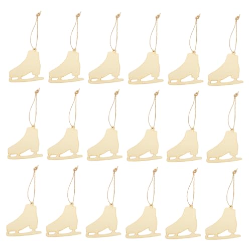 UTHCLO 20 Sätze Teiliges Weihnachtsbaumschmuck aus Holz zum Bemalen Kinderfreundliche DIY Holzanhänger mit Glatten Kanten Sichere Handwerksdekoration für Weihnachtsbaum und von UTHCLO
