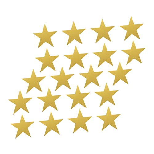 UTHCLO 20 Stück Glitzernde Fünfzackige Sterne Papierschnitte für DIY Bastelprojekte und Klassenzimmerdekoration Goldene Handgemachte Papier Ausschnitte für Wand und Pinnwand von UTHCLO