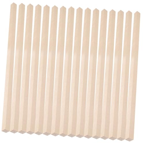 UTHCLO 20 Stück Massivholz Vierkantstäbe Holzstäbchen Holzdübel Hartholzdübel Farbmischstäbe Holz Vierkantdübelstangen Holzstäbe Zum Basteln Farbrührstäbe Holzstreifen Beige von UTHCLO