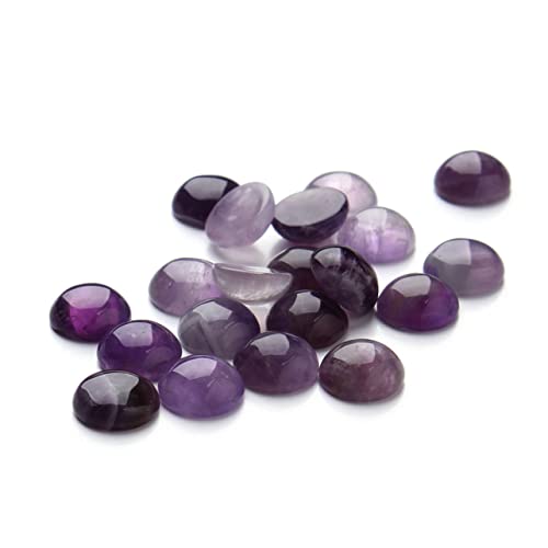 UTHCLO 20 Stück Runde Lila Glas Cabochons Flach für Schmuck DIY Basteln Zeitstein Zubehör Geeignet für Ohrringe Uhren Vasen und Kreative Dekorationen von UTHCLO
