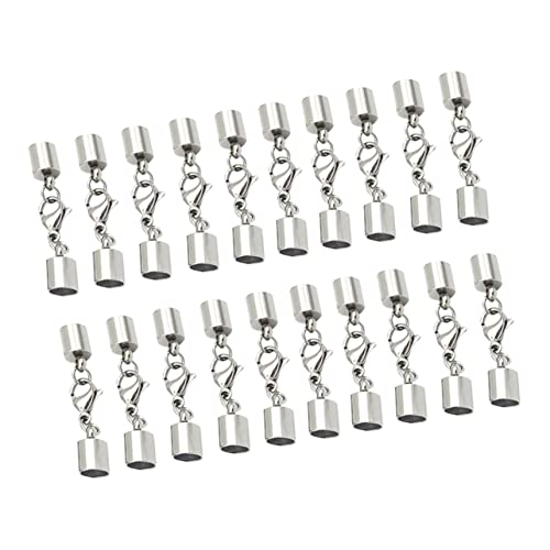 UTHCLO 20 Stück Schmuck Verschluss Lederband Schnalle mit Loch Robuster Lobster Clasp für Armband Halskette DIY Schmuckherstellung Vielseitiger Schmuck String Fastener Silber UTHCLO 20 Stück Schmuck Verschluss Lederband Schnalle mit Loch Robuster Lobster Clasp für Armband Halskette DIY Schmuckherstellung Vielseitiger Schmuck String Fastener Silber von UTHCLO