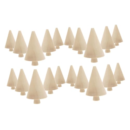 UTHCLO 20 Stück Teiliges DIY Holz Kleine Weihnachtsbäume aus Langlebigem Hartholz zum Bemalen und Basteln Tannenbaum Deko für Festtagsdekoration und Kreative Weihnachtsdeko von UTHCLO