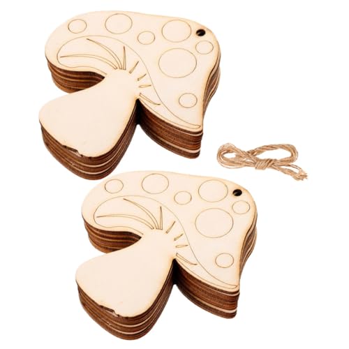 UTHCLO 20 Stück Teiliges Holz DIY Naturbelassenen Pilz holzscheiben Blanko Holzscheiben für Basteln Malen und Hochzeit Deko Rustikale Holz deko für Kreative Handwerksprojekte von UTHCLO