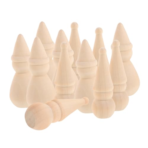 UTHCLO 20 Stück Teiliges Holz Schneemann Figuren Unbemalte Holzsteckpuppen Stabile DIY Bastelfiguren für Kreative Weihnachtsdekoration Handliche Holzfiguren für Malprojekte und Schulkunst von UTHCLO